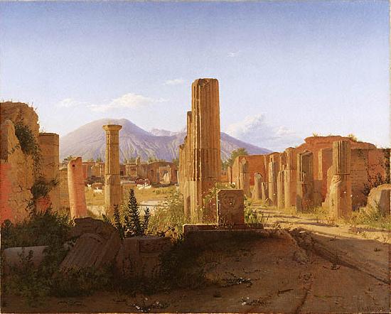 Christen Kobke The Forum, Pompeii, with Vesuvius in the Distance Germany oil painting art